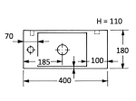 Lave-mains pour WC, suspendu et compacte, parfait pour les espaces restreints, Largeur 40 cm, Profondeur 18 cm, Hauteur 11 cm, résine minéral, Livraison 5-7 jours OFFERTE.